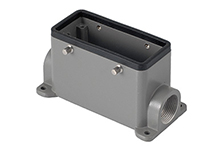GWconnect STD - Standard, Double Lever Surface Mount Housing, Die-cast Aluminum, with 4 Pegs, with Gasket, Size 10B «57x27», M20x2 Thread, Grey