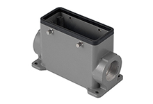 GWconnect STD - Standard, Double Lever Surface Mount Housing, Die-cast Aluminum, with 4 Pegs, with Gasket, Size 10B «57x27», M32 Thread, High Construction, Grey