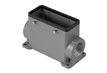 GWconnect STD - Standard, Double Lever Surface Mount Housing, Die-cast Aluminum, with 4 Pegs, with Gasket, Size 10B «57x27», Pg29 Thread, High Construction, Grey