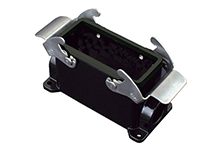 GWconnect HE - Harsh Environment, Double Lever Surface Mount Housing, Die-cast Aluminum, with 2 Levers, with Gasket, Size 10B <<57x27>>, Pg16 Thread, Black