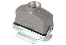 GWconnect STD - Standard, Single Lever Coupler, Die-cast Aluminum, with 1 Lever, Top Entry, with Gasket, Size 10B «57x27», Extended M25 Thread, Grey