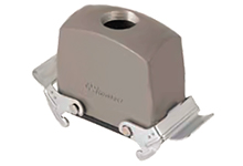 GWconnect STD - Standard, Double Lever Coupler, Die-cast Aluminum, with 2 Levers, Top Entry, with Gasket, Size 10B «57x27», Pg21 Thread, High Construction, Grey