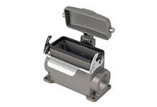 GWconnect STD-HV - Standard-High Voltage, Single Lever Surface Mount Housing, Die-cast Aluminum, with 1 Lever, with Cover, with Gasket, Size 10B «57x27», M32 Thread, High Construction, Grey