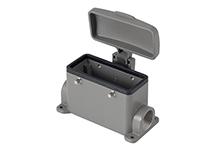 GWconnect STD - Standard, Double Lever Surface Mount Housing, Die-cast Aluminum, with 4 Pegs, with Cover, with Gasket, Size 32B «77x62», Pg29x2  Thread, Grey