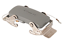 GWconnect STD - Standard, Double Locking Cover, Die-cast Aluminum, with 2 Levers, with Gasket, Size 32B «77x62», Grey