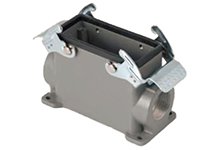 GWconnect STD - Standard, Double Lever Surface Mount Housing, Die-cast Aluminum, with 2 Levers, with Gasket, Size 32B «77x62», Pg42 Thread, High Construction, Grey