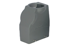 GWconnect STD - Standard, Double Lever Hood, Die-cast Aluminum, with 4 Pegs, 30° Top Entry, Size 16B «77x27», Pg29 Thread, High Construction, Grey