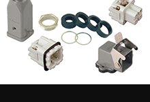 GWconnect Connector Kit, 3 Pole, Series S-A Female-Male Inserts, M20 Metal Cable Gland, M20 Die-cast Aluminum Hood-Top Entry, Bulkhead Housing-Right Angle, 1 Lever, Size 3A «21x21», Grey