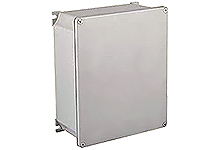 GWconnect Enclosure, Die-cast Aluminum, S-8000 Series, with External Mounting Flanges, 307 x 257 x 121mm Outside Dimensions, Black RAL 9005