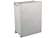GWconnect Enclosure, Die-cast Aluminum, S-8000 Series, with External Mounting Flanges, 407 x 313 x 157mm Outside Dimensions, Black RAL 9005