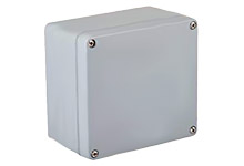 GWconnect STD - Standard Enclosure , Die-cast Aluminum, S-8100 Series, without External Mounting Flanges, 180 x 180 x 101mm Outside Dimensions,  Light Grey RAL 7035